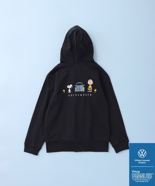 パーカー PEANUTS×Volks wagen プリントフルジップパーカー キッズ 子供服 男の子 女の子の画像