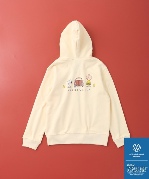 パーカー PEANUTS×Volks wagen プリントフルジップパーカー キッズ 子供服 男の子 女の子の画像