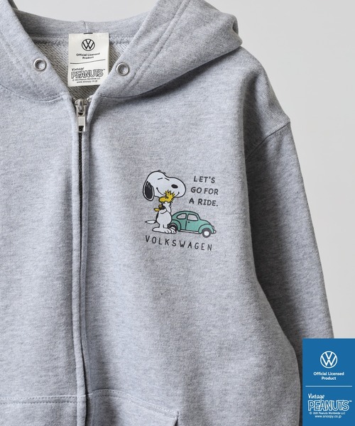パーカー PEANUTS×Volks wagen プリントフルジップパーカー キッズ 子供服 男の子 女の子の画像