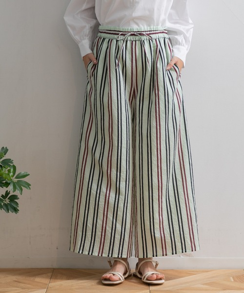 AMERICAN RAG CIE パンツ TICCA テンセルストライプフレアパンツ  