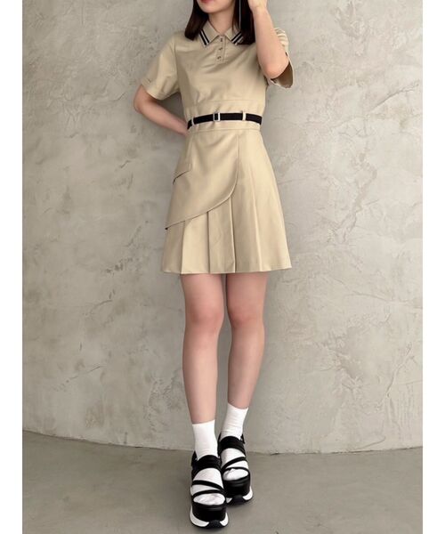 dazzlin（ダズリン） ワンピース ポロライクプリーツミニワンピース