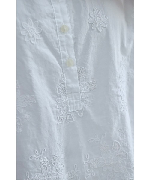 tシャツ 異素材合わせの白花レリーフ刺繍カットソートップス レディース cawaii tシャツ 異素材合わせの白花レリーフ刺繍カットソー