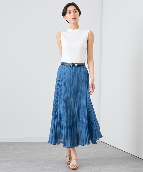 ANAYI（アナイ） スカート シルクコットンローンプリーツスカート