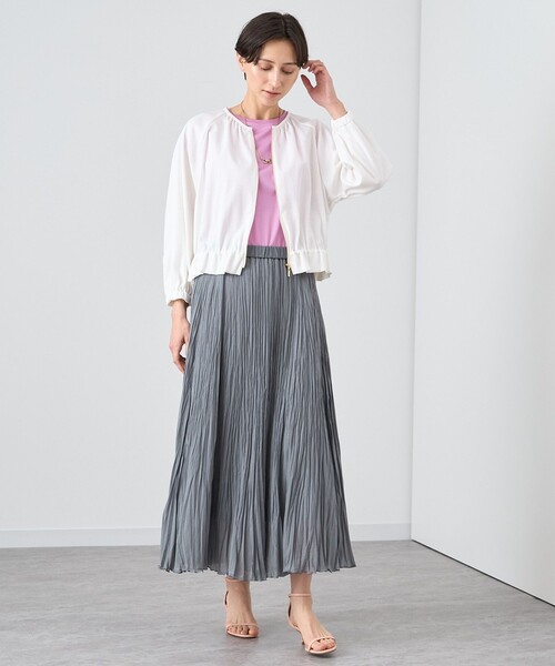 ANAYI（アナイ） スカート シルクコットンローンプリーツスカート