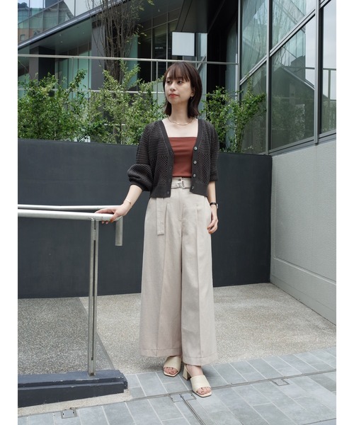 STRATA カーディガン バックスリットメッシュカーディガン「低