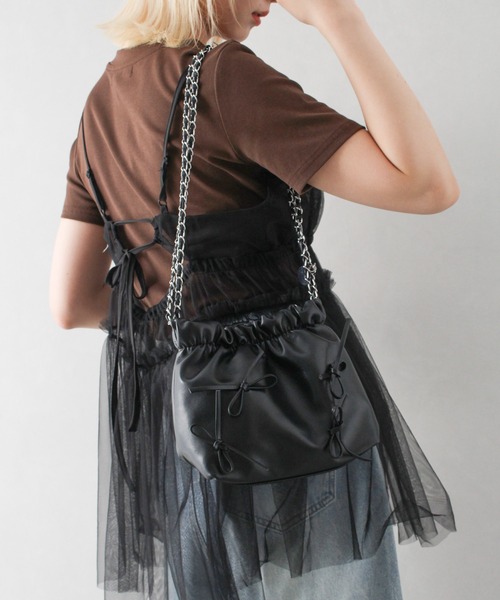リボンチェーン　バッグ SpRay ショルダーバッグ バッグ リボンチェーン BAG