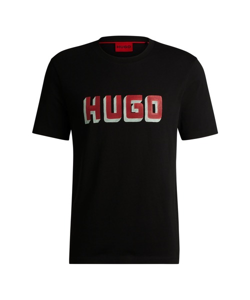 HUGO tシャツ HUGOロゴプリント コットンジャージー Tシャツ