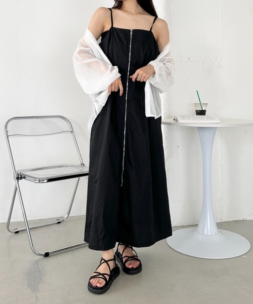 CLEA ワンピース フロントジップナイロンキャミワンピース