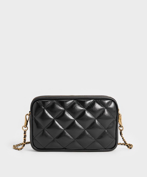 CHARLES&KEITH キルトボクシーバッグ CHARLES ＆ KEITH ショルダーバッグ バッグ Apfra ミニアップ