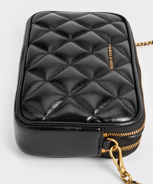 CHARLES&KEITH キルトボクシーバッグ CHARLES ＆ KEITH ショルダーバッグ バッグ Apfra ミニアップ