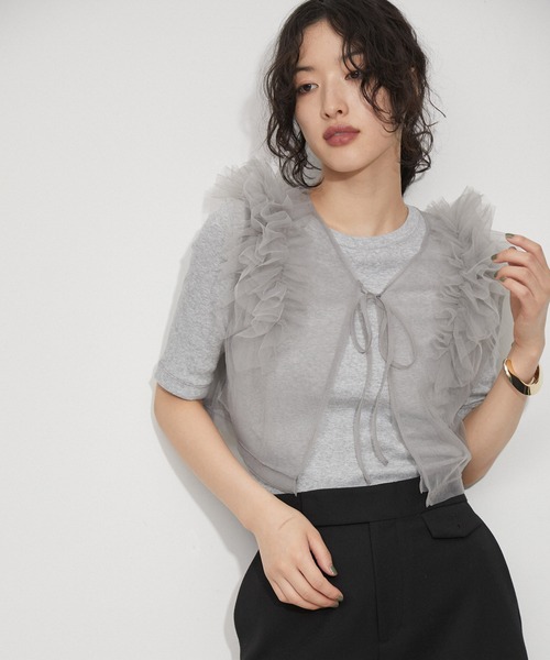 tシャツ 「サステナブル」チュールフリルTEE レディース