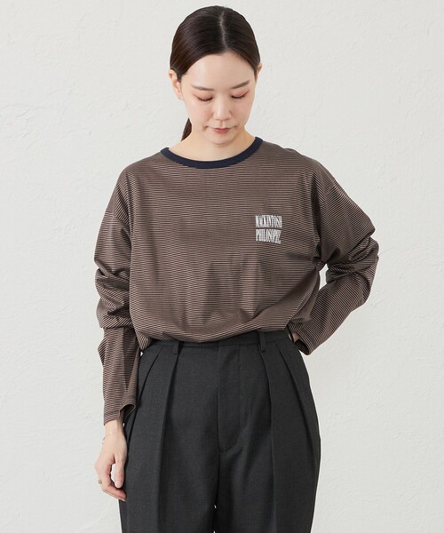 tシャツ GREY LABEL SHARP LOGO ボーダーロンT レディース