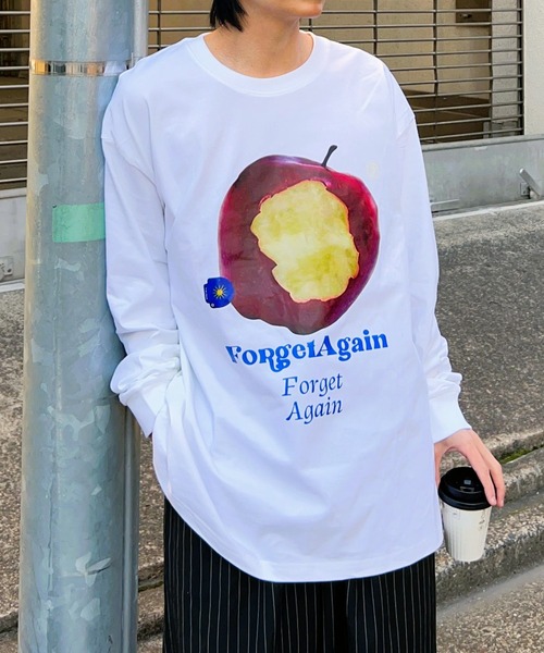 B.R.U tシャツ リンゴプリント長袖シャツ メンズ レディース