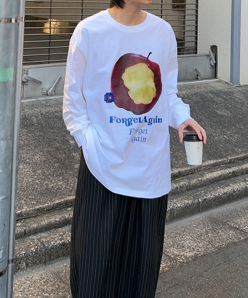 B.R.U tシャツ リンゴプリント長袖シャツ メンズ レディース