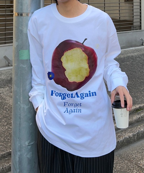 B.R.U tシャツ リンゴプリント長袖シャツ メンズ レディース
