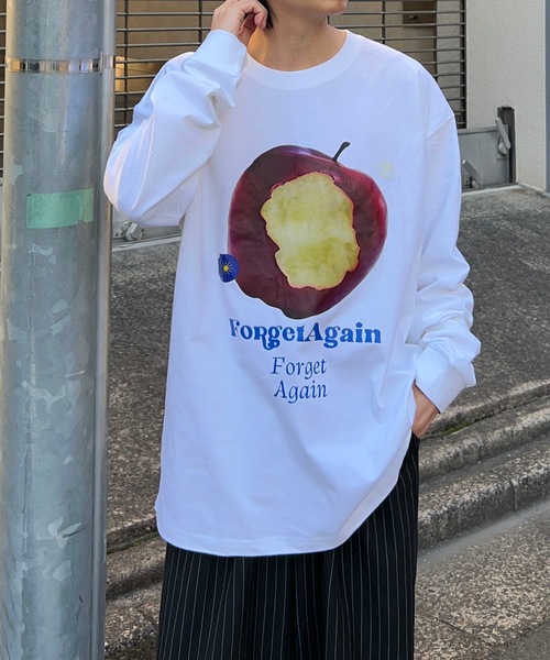 B.R.U tシャツ リンゴプリント長袖シャツ メンズ レディース