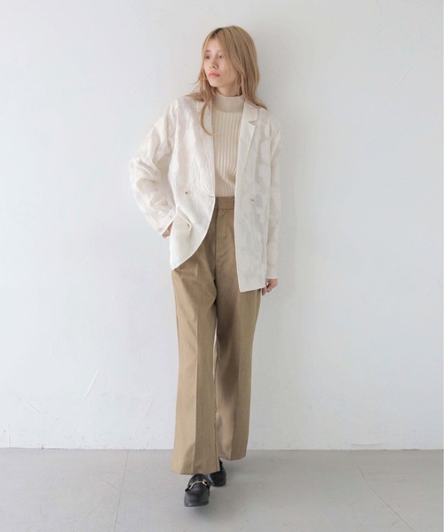【CLEL】テーラードジャケット　アイボリーS ※イケメン着用 CLEIO ジャケット テーラードジャケット 「CLEIO」シアー花柄