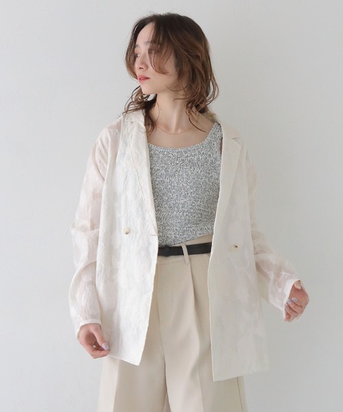 ジバンシー　ノーカラージャケット　長袖　カシュクール　前開き　花柄　刺繍　ラメ 楽天市場】ノーカラージャケット レディース（サイズ（S/M/L）SS