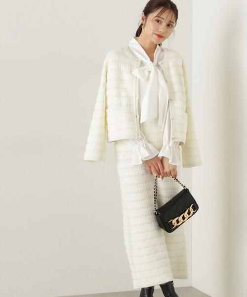 PROPORTION BODY DRESSING ワンピース ラメ入りフェザーツイードニット  