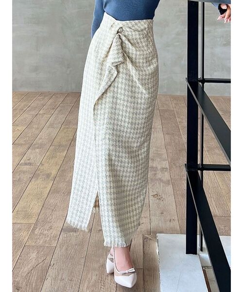 RESEXXY（リゼクシー） スカート パールボタンツイードラップスカート