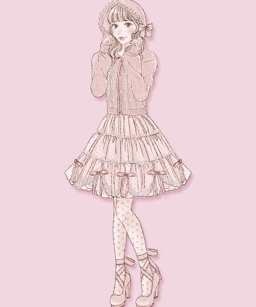 mellfy memory（メルフィーメモリー） パーカー Ribbon ＆ lace ruffle