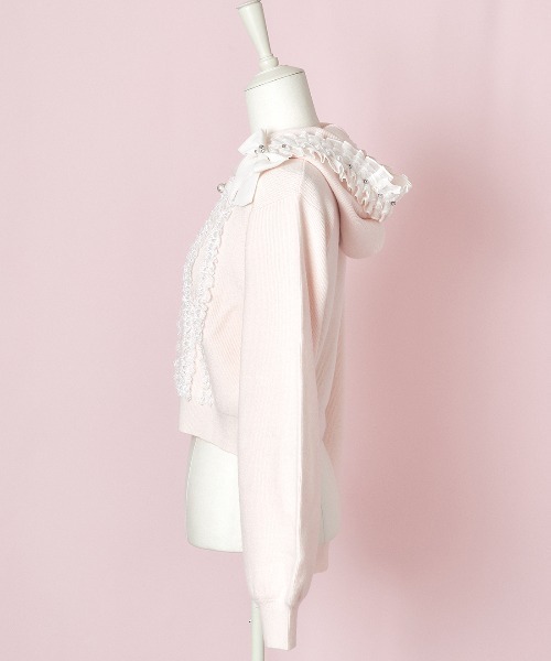 mellfy memory（メルフィーメモリー） パーカー Ribbon ＆ lace ruffle
