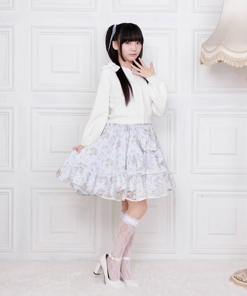 mellfy memory（メルフィーメモリー） パーカー Ribbon ＆ lace ruffle