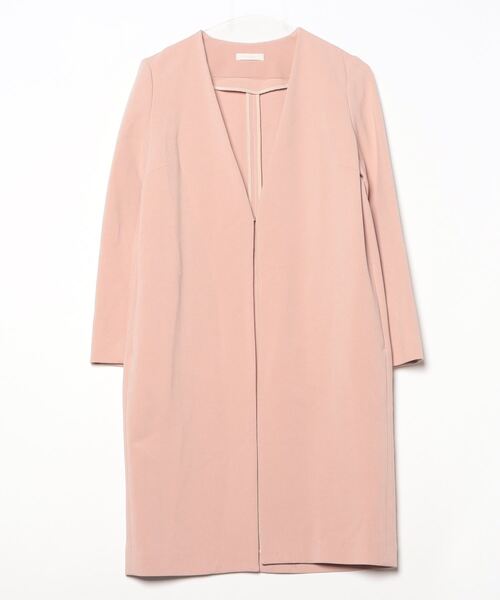 Loungedress 「LOUNGEDRESS」 ノーカラーコート フリ- ピンク 