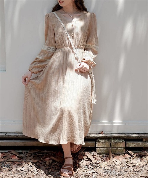 レース切り替えフレアワンピース FREAK'S STORE｜レース切り替えフレア