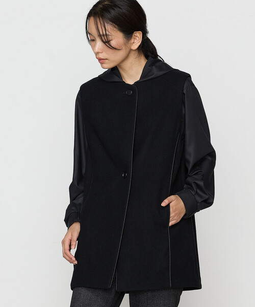 ベスト ジレ やわらかメルトン ノーカラージレ レディース Gabardine K.T ベスト ジレ やわらかメルトン ノーカラージレ