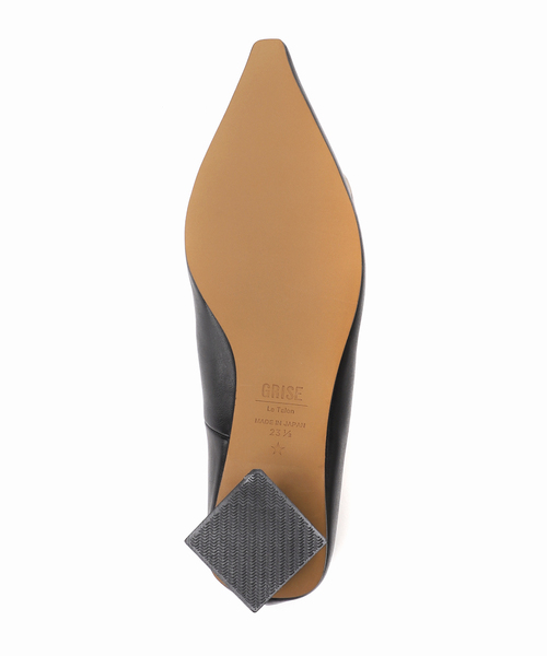 LE TALON パンプス GRISE5cmレザーARTYアシメカットパンプス