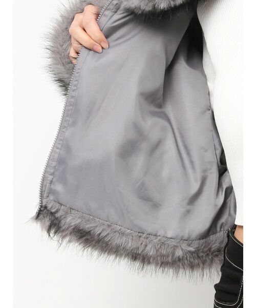 GYDA コート アウター フェイクファーW ZIPショートコート