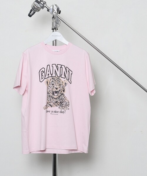 GANNI tシャツ GANNI/ガニー Basic Jersey Leopard Relaxed T