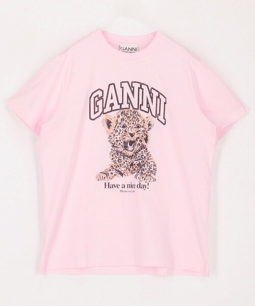GANNI tシャツ GANNI/ガニー Basic Jersey Leopard Relaxed T