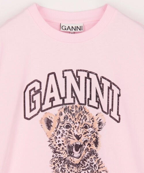 GANNI tシャツ GANNI/ガニー Basic Jersey Leopard Relaxed T
