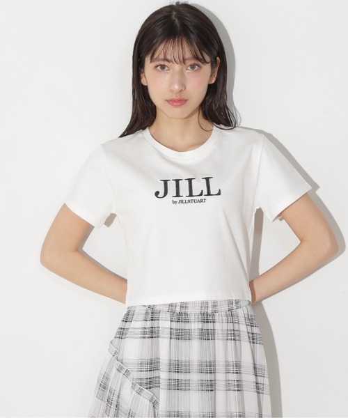tシャツ オーガニック刺繍ロゴＴシャツ レディース JILL by STUART tシャツ ショート丈刺繍ロゴTシャツ