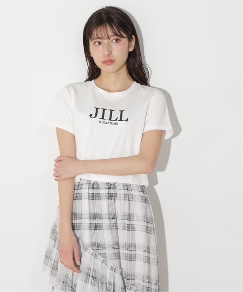 tシャツ ショート丈刺繍ロゴＴシャツオーガニックコットン レディース JILL by STUART tシャツ ショート丈刺繍ロゴTシャツ