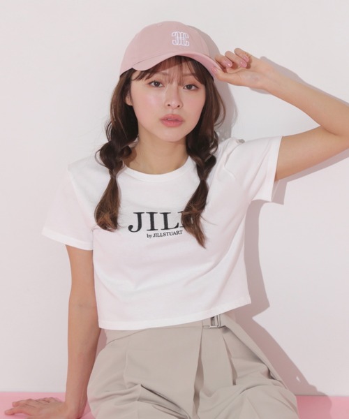 JILL by STUART tシャツ ショート丈刺繍ロゴTシャツ