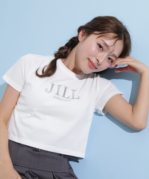 JILL by STUART tシャツ ショート丈刺繍ロゴTシャツ