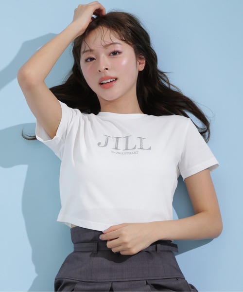 tシャツ ショート丈刺繍ロゴＴシャツオーガニックコットン レディース JILL by STUART tシャツ ショート丈刺繍ロゴTシャツ