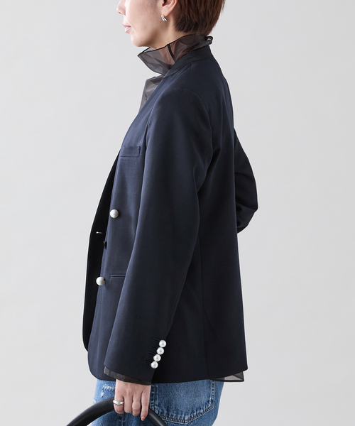 CINOH（チノ） ジャケット ノーカラージャケット （チノ）Black Formal