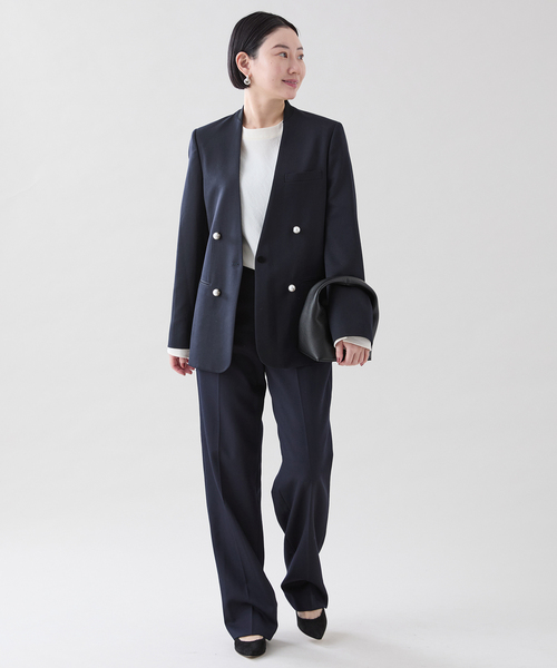 CINOH（チノ） ジャケット ノーカラージャケット （チノ）Black Formal