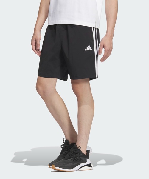【adidas】スリーストライプウーブンショートパンツ 陸上 パンツ エッセンシャルズ トレーニング スリーストライプス