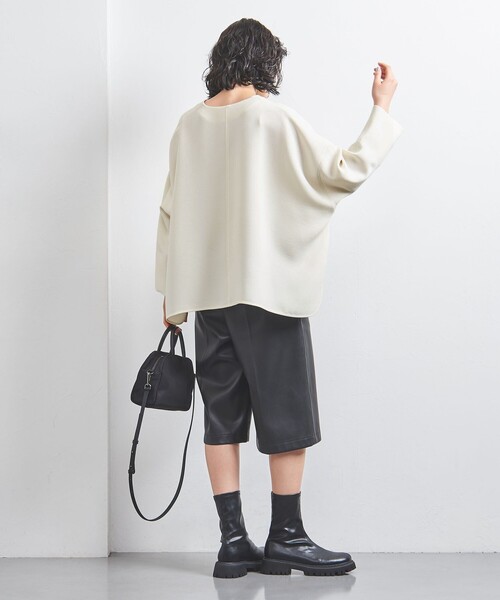 ブラウス シャツ COMFY スリットノーカラー プルオーバー -吸水速乾 UVカット ウォッシャブル- レディース