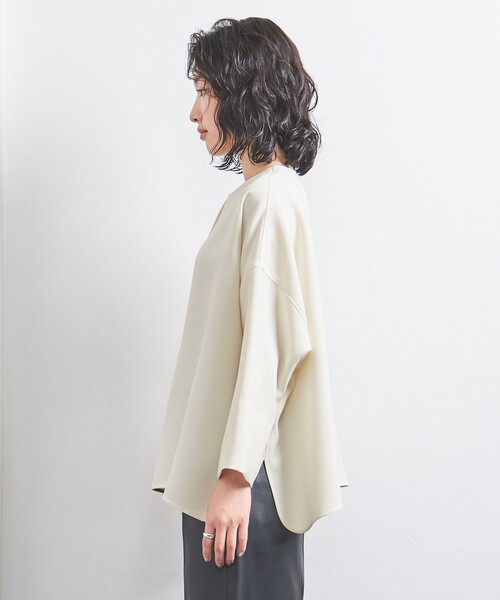 ブラウス シャツ COMFY スリットノーカラー プルオーバー -吸水速乾 UVカット ウォッシャブル- レディース