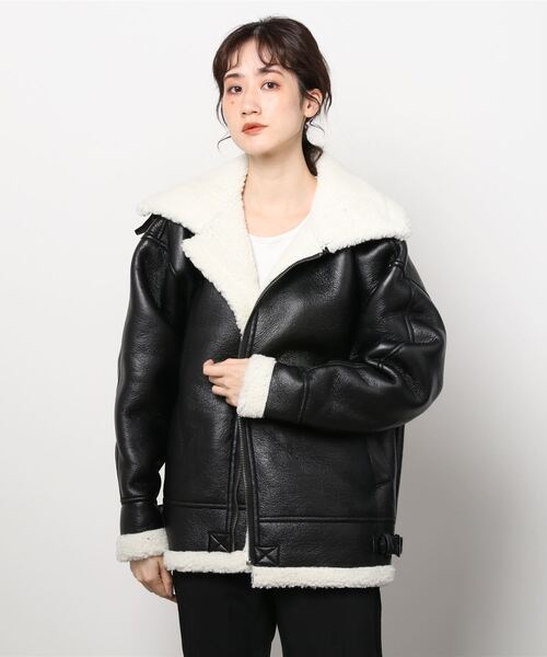 「COMMON WARE」 ブルゾン M ブラック×ホワイト レディース_画像5