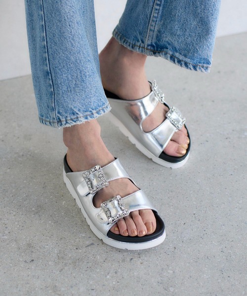 カリーノ（carino）/厚底ビジューバックルサンダル carino（カリーノ） サンダル 厚底ビジューバックルサンダル