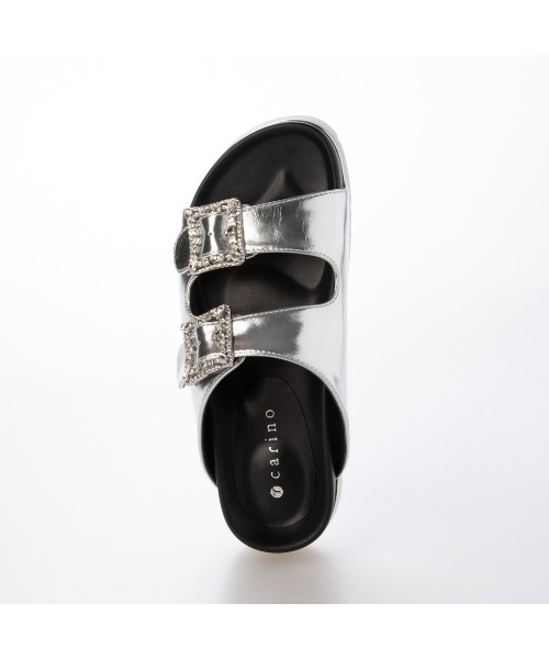 carino（カリーノ） サンダル 厚底ビジューバックルサンダル