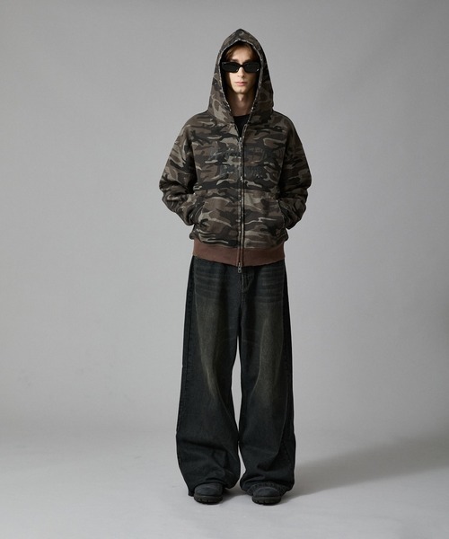 ANDER HUNK パーカー Camouflage Double Zip-up Parker