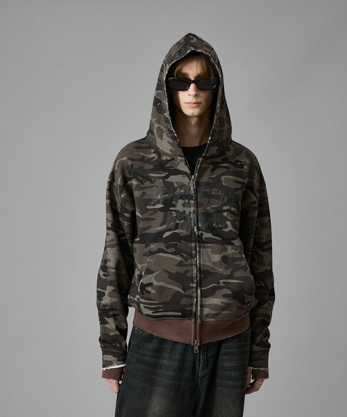 ANDER HUNK パーカー Camouflage Double Zip-up Parker